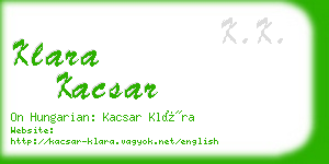 klara kacsar business card